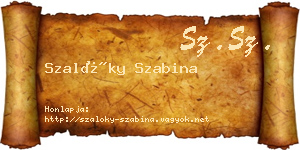 Szalóky Szabina névjegykártya